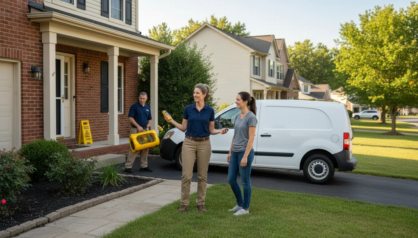 Residential water damage restoration in Forbes Road, PA